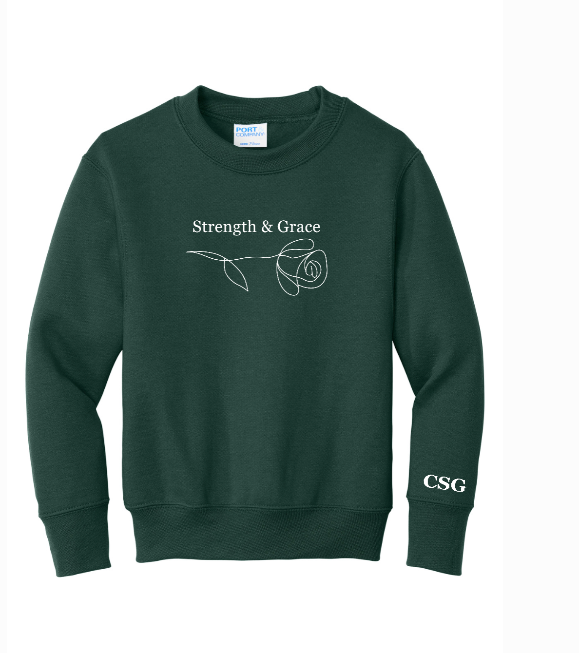 Strength & Grace Green Crewneck Sweatshirt - Youth