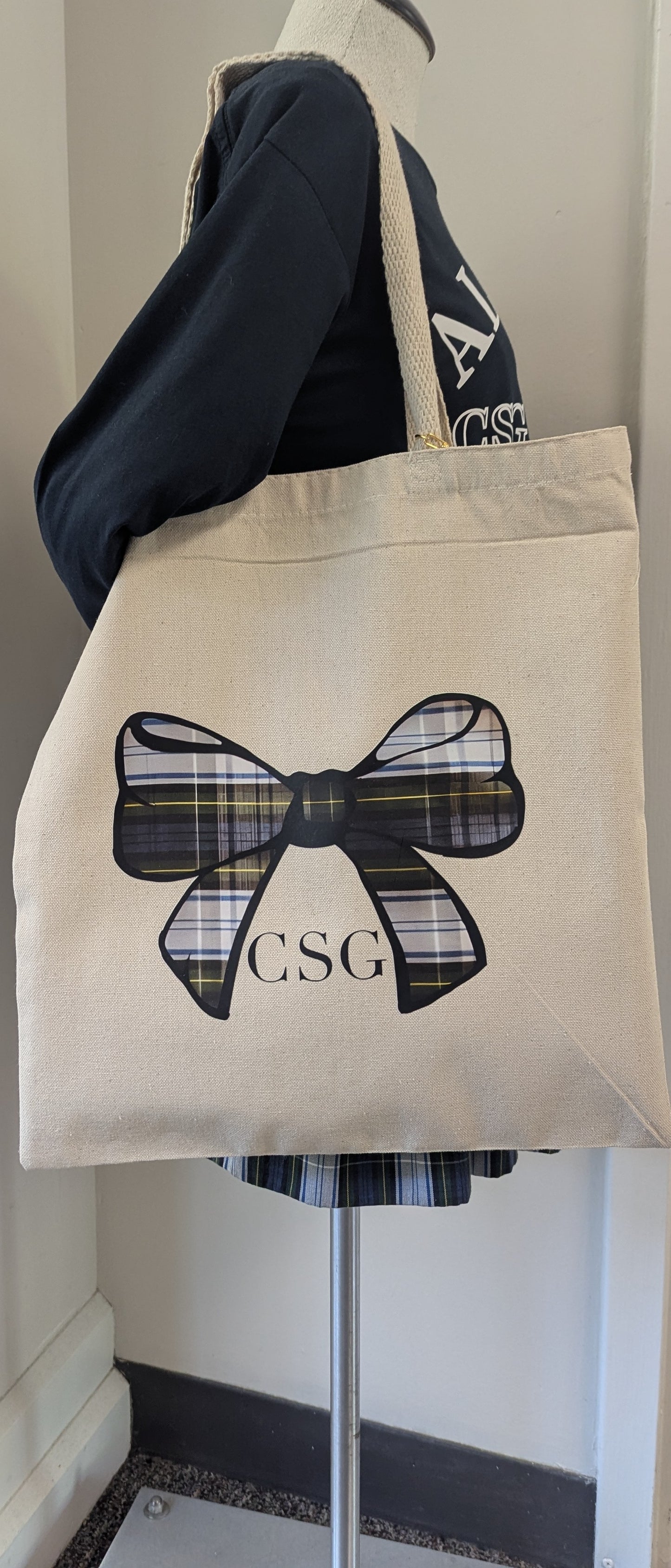 Bag Plaid Bow CSG