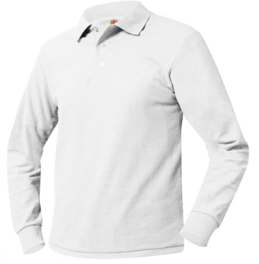 White or Blue Polo plain NO-LOGO (long sleeve - PYC & LOWER SCHOOL)