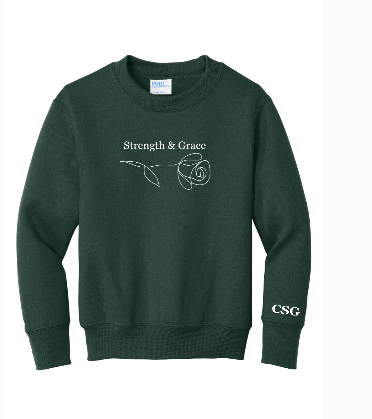 Strength & Grace Green Crewneck Sweatshirt - Youth