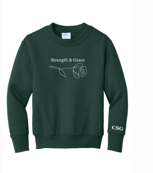 Strength & Grace Green Crewneck Sweatshirt - Youth