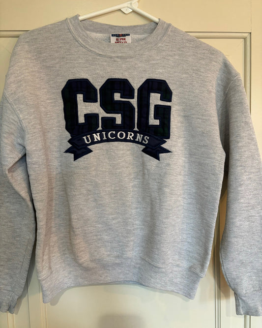 CSG Plaid Embroidered Sweatshirt