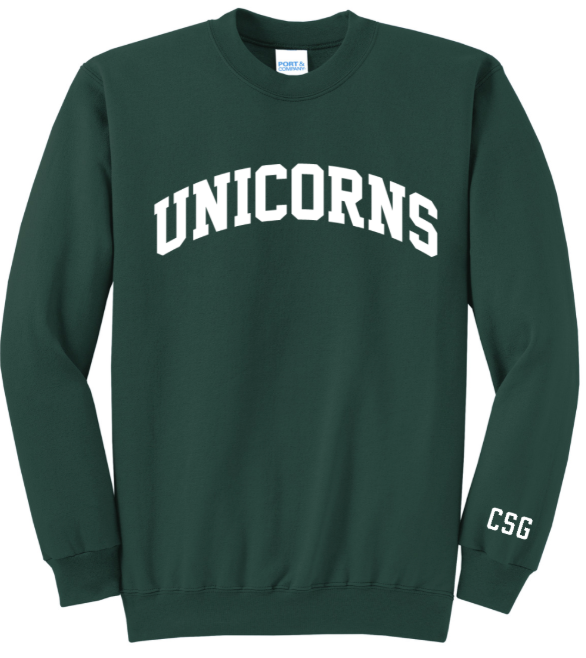 Unicorns Green Crewneck Sweatshirt