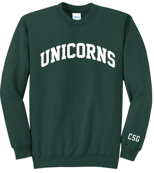 Unicorns Green Crewneck Sweatshirt