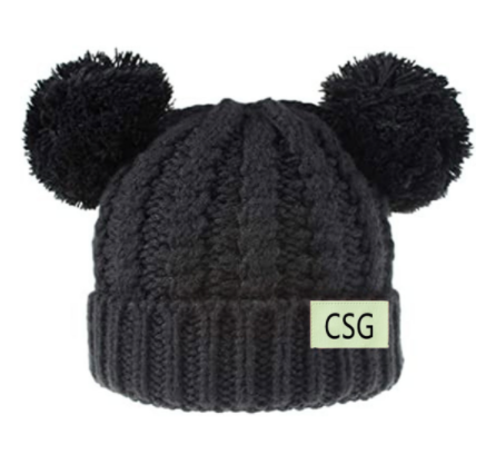 Double Pom Pom Knit Hat (available in 2 colors)