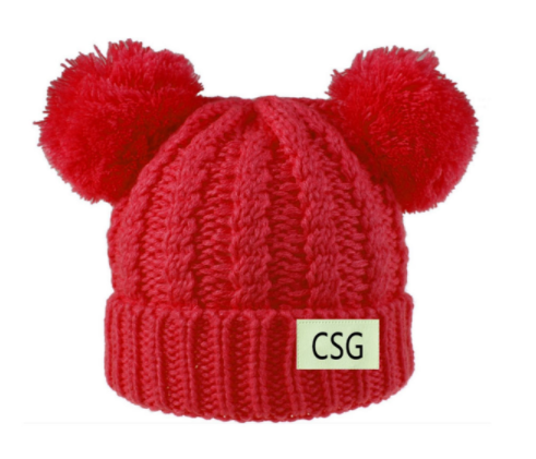 Double Pom Pom Knit Hat (available in 2 colors)