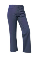 Pants - Girls Navy Flat front