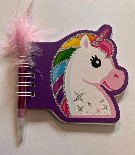 Unicorn Notepad with Feather Pen