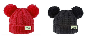 Double Pom Pom Knit Hat (available in 2 colors)